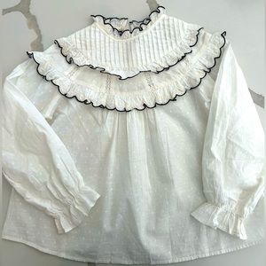 Girls Zara ruffled shirt